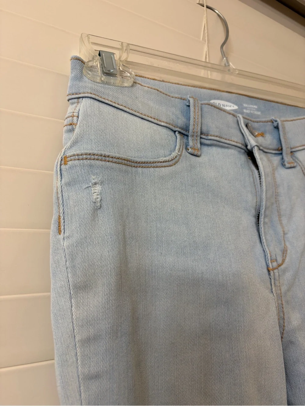 Old Navy Ballerina Jeggings Skinny Jeans Girl’s 16 Light Wash Distressed Denim